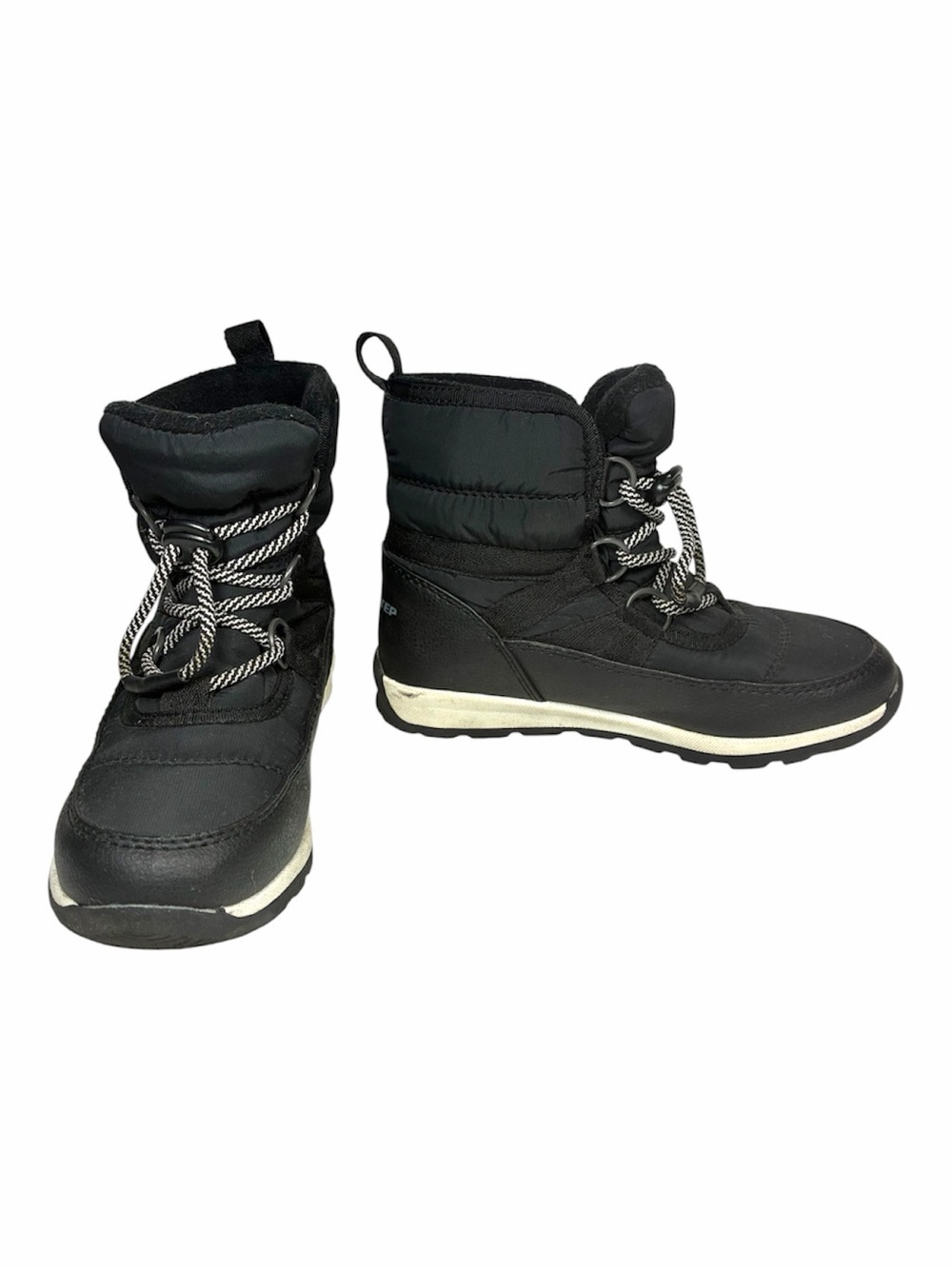 Weestep Kids Black Waterproof Snow Boots with Reflective Laces, size 13